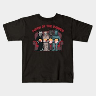 Monsters Watching Horror Movie - Couch of the Damned Kids T-Shirt